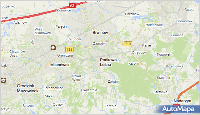 mapa Podkowa Leśna, Podkowa Leśna na mapie Targeo