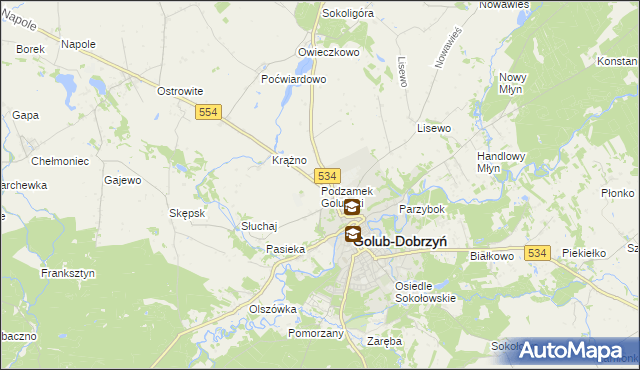 mapa Podzamek Golubski, Podzamek Golubski na mapie Targeo