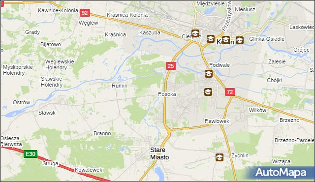 mapa Posoka gmina Stare Miasto, Posoka gmina Stare Miasto na mapie Targeo