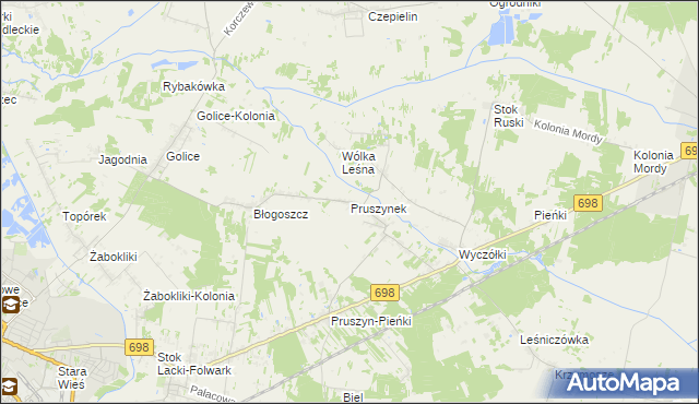 mapa Pruszynek, Pruszynek na mapie Targeo