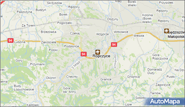 mapa Ropczyce, Ropczyce na mapie Targeo