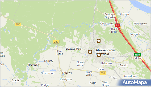 mapa Rożno-Parcele, Rożno-Parcele na mapie Targeo