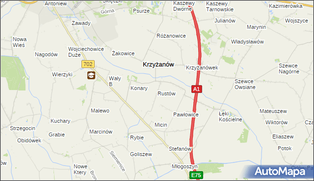 mapa Rustów, Rustów na mapie Targeo