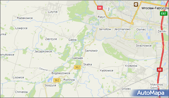mapa Samotwór, Samotwór na mapie Targeo