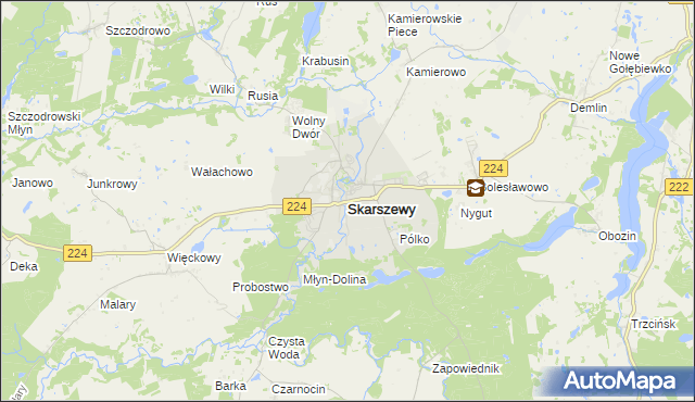 mapa Skarszewy powiat starogardzki, Skarszewy powiat starogardzki na mapie Targeo