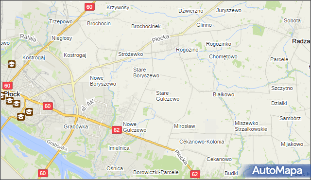 mapa Stare Gulczewo, Stare Gulczewo na mapie Targeo