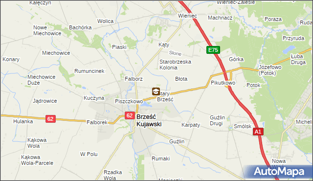 mapa Stary Brześć, Stary Brześć na mapie Targeo