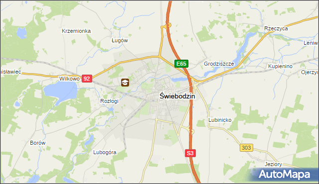 mapa Świebodzin, Świebodzin na mapie Targeo