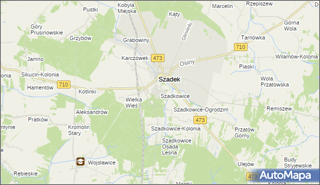 mapa Szadkowice gmina Szadek, Szadkowice gmina Szadek na mapie Targeo