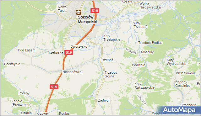 mapa Trzeboś, Trzeboś na mapie Targeo