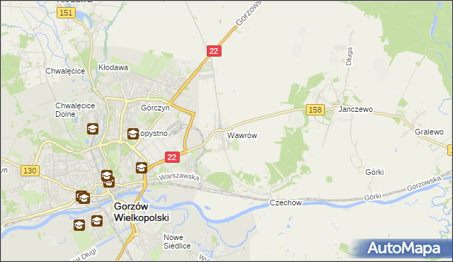 mapa Wawrów, Wawrów na mapie Targeo