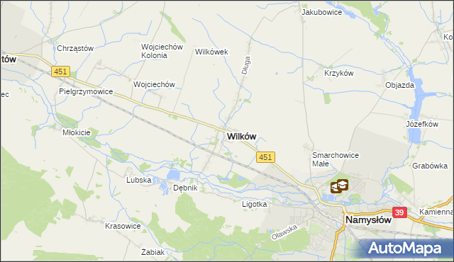 mapa Wilków powiat namysłowski, Wilków powiat namysłowski na mapie Targeo
