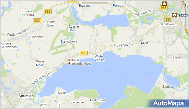 mapa Wisła Wielka, Wisła Wielka na mapie Targeo