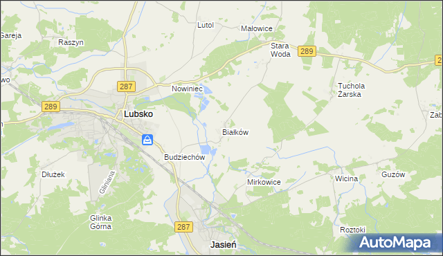 mapa Białków gmina Lubsko, Białków gmina Lubsko na mapie Targeo