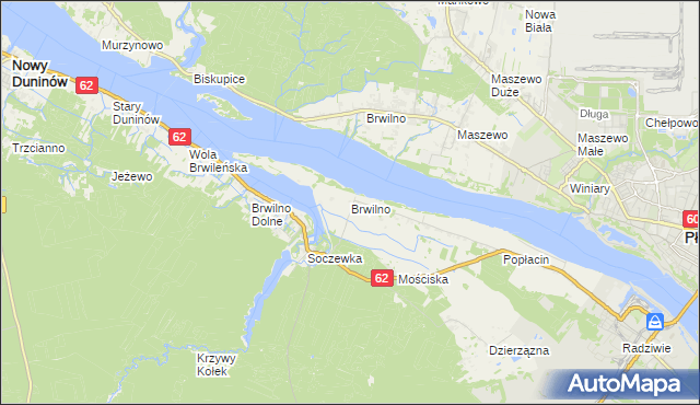 mapa Brwilno gmina Nowy Duninów, Brwilno gmina Nowy Duninów na mapie Targeo