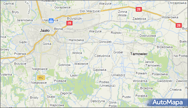 mapa Czeluśnica, Czeluśnica na mapie Targeo