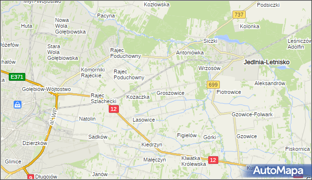 mapa Groszowice, Groszowice na mapie Targeo