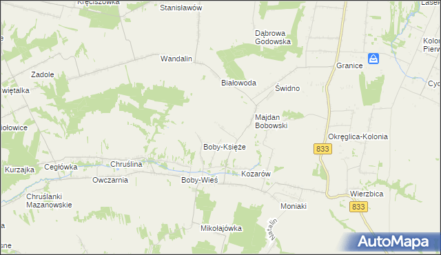 mapa Konradów gmina Urzędów, Konradów gmina Urzędów na mapie Targeo