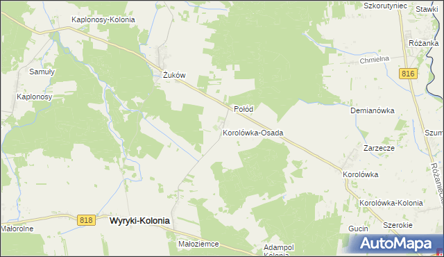 mapa Korolówka-Osada, Korolówka-Osada na mapie Targeo