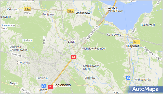 mapa Michałów-Reginów, Michałów-Reginów na mapie Targeo