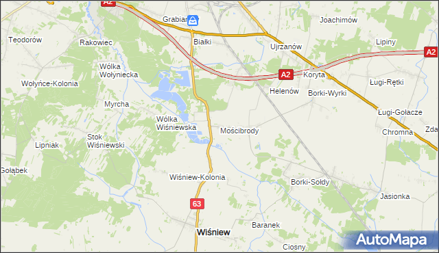 mapa Mościbrody, Mościbrody na mapie Targeo