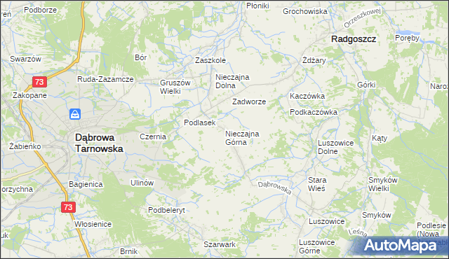 mapa Nieczajna Górna, Nieczajna Górna na mapie Targeo