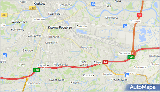 mapa Prokocim, Prokocim na mapie Targeo