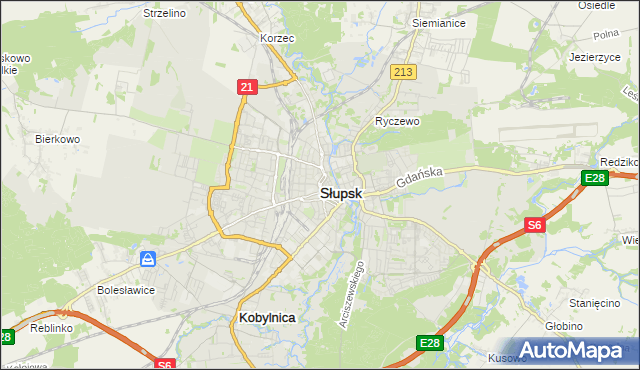 mapa Słupska, Słupsk na mapie Targeo