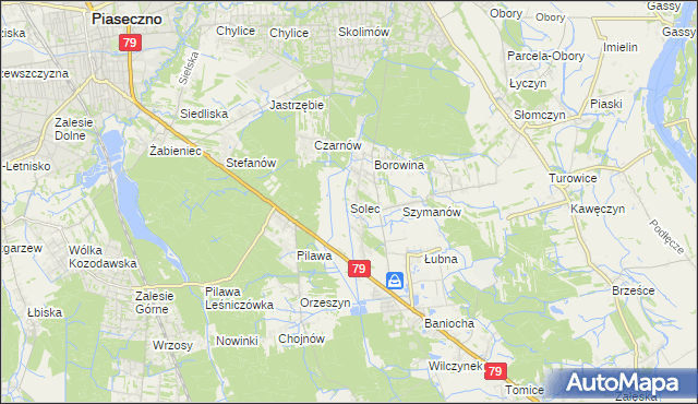 mapa Solec gmina Góra Kalwaria, Solec gmina Góra Kalwaria na mapie Targeo
