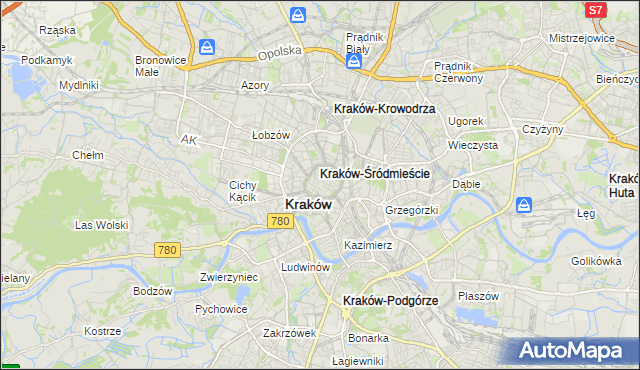 mapa Stare Miasto gmina Kraków, Stare Miasto gmina Kraków na mapie Targeo