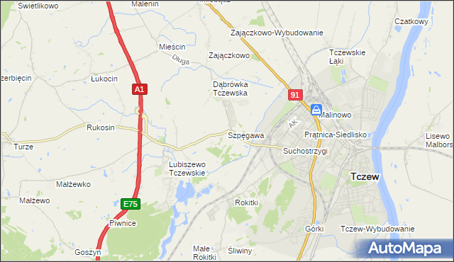 mapa Szpęgawa, Szpęgawa na mapie Targeo