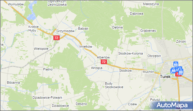 mapa Albertów gmina Turek, Albertów gmina Turek na mapie Targeo