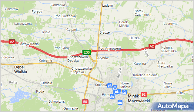 mapa Arynów, Arynów na mapie Targeo