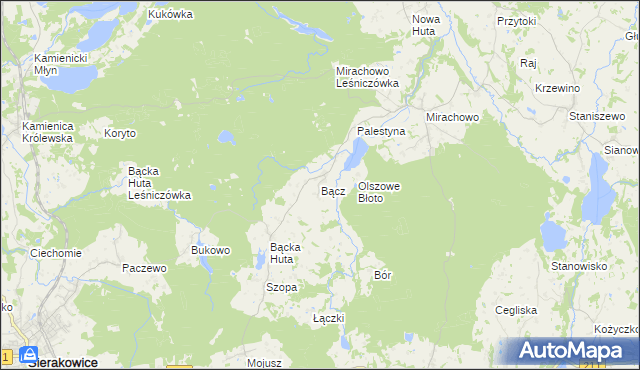 mapa Bącz, Bącz na mapie Targeo