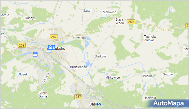 mapa Białków gmina Lubsko, Białków gmina Lubsko na mapie Targeo