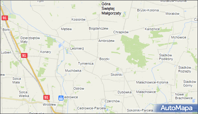 mapa Boczki gmina Ozorków, Boczki gmina Ozorków na mapie Targeo