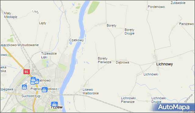 mapa Boręty Pierwsze, Boręty Pierwsze na mapie Targeo