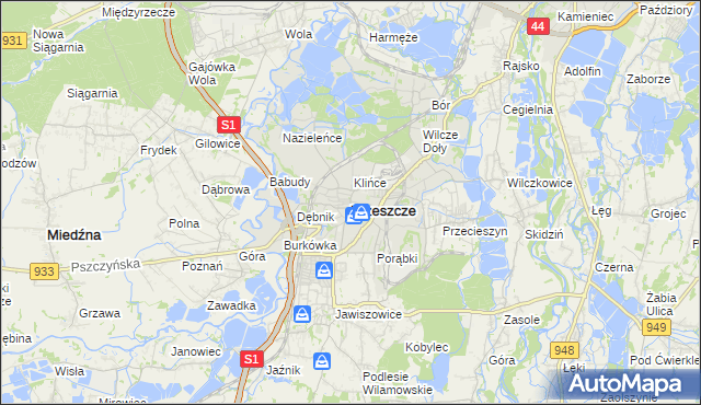 mapa Brzeszcze, Brzeszcze na mapie Targeo