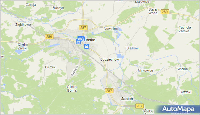 mapa Budziechów, Budziechów na mapie Targeo