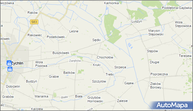 mapa Chochołów gmina Żychlin, Chochołów gmina Żychlin na mapie Targeo