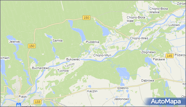 mapa Chojno-Młyn, Chojno-Młyn na mapie Targeo