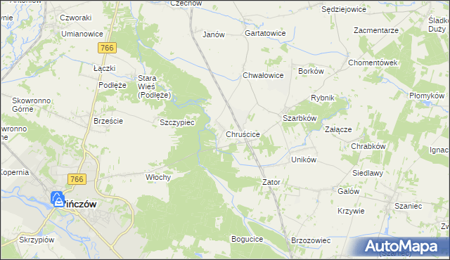 mapa Chruścice, Chruścice na mapie Targeo