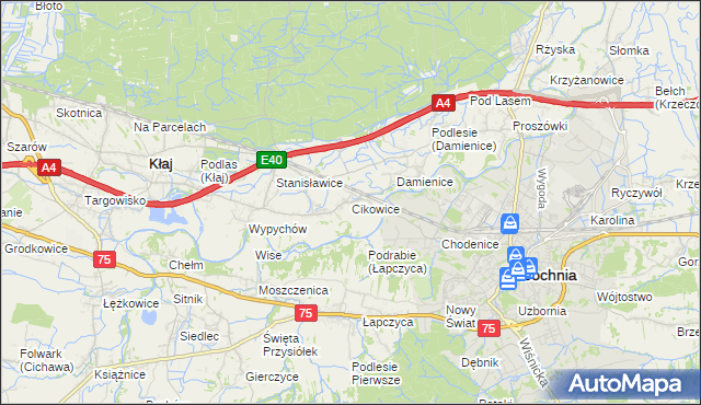 mapa Cikowice, Cikowice na mapie Targeo