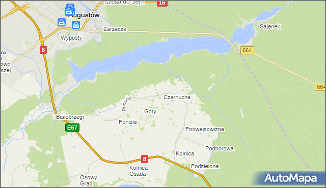 mapa Czarnucha, Czarnucha na mapie Targeo