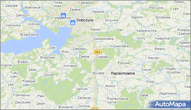 mapa Czasław gmina Raciechowice, Czasław gmina Raciechowice na mapie Targeo