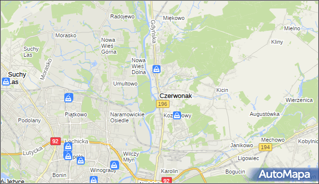 mapa Czerwonak, Czerwonak na mapie Targeo