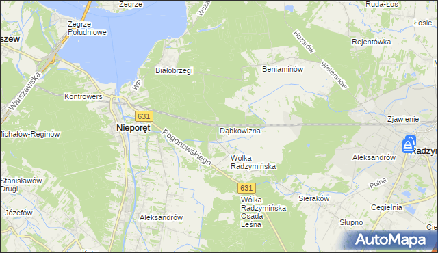 mapa Dąbkowizna, Dąbkowizna na mapie Targeo