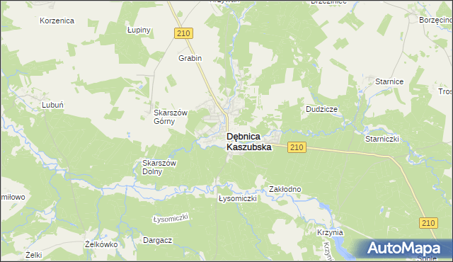 mapa Dębnica Kaszubska, Dębnica Kaszubska na mapie Targeo