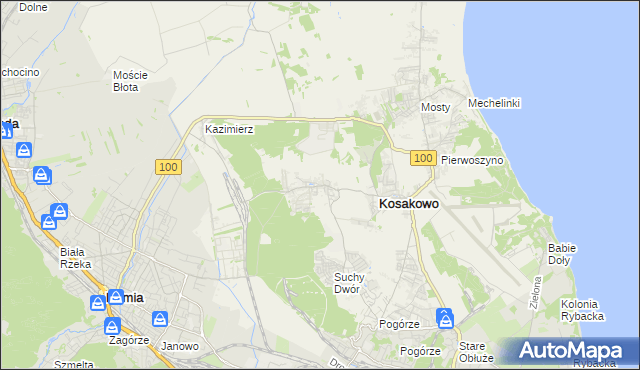 mapa Dębogórze, Dębogórze na mapie Targeo