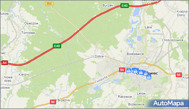 mapa Dobra gmina Bolesławiec, Dobra gmina Bolesławiec na mapie Targeo